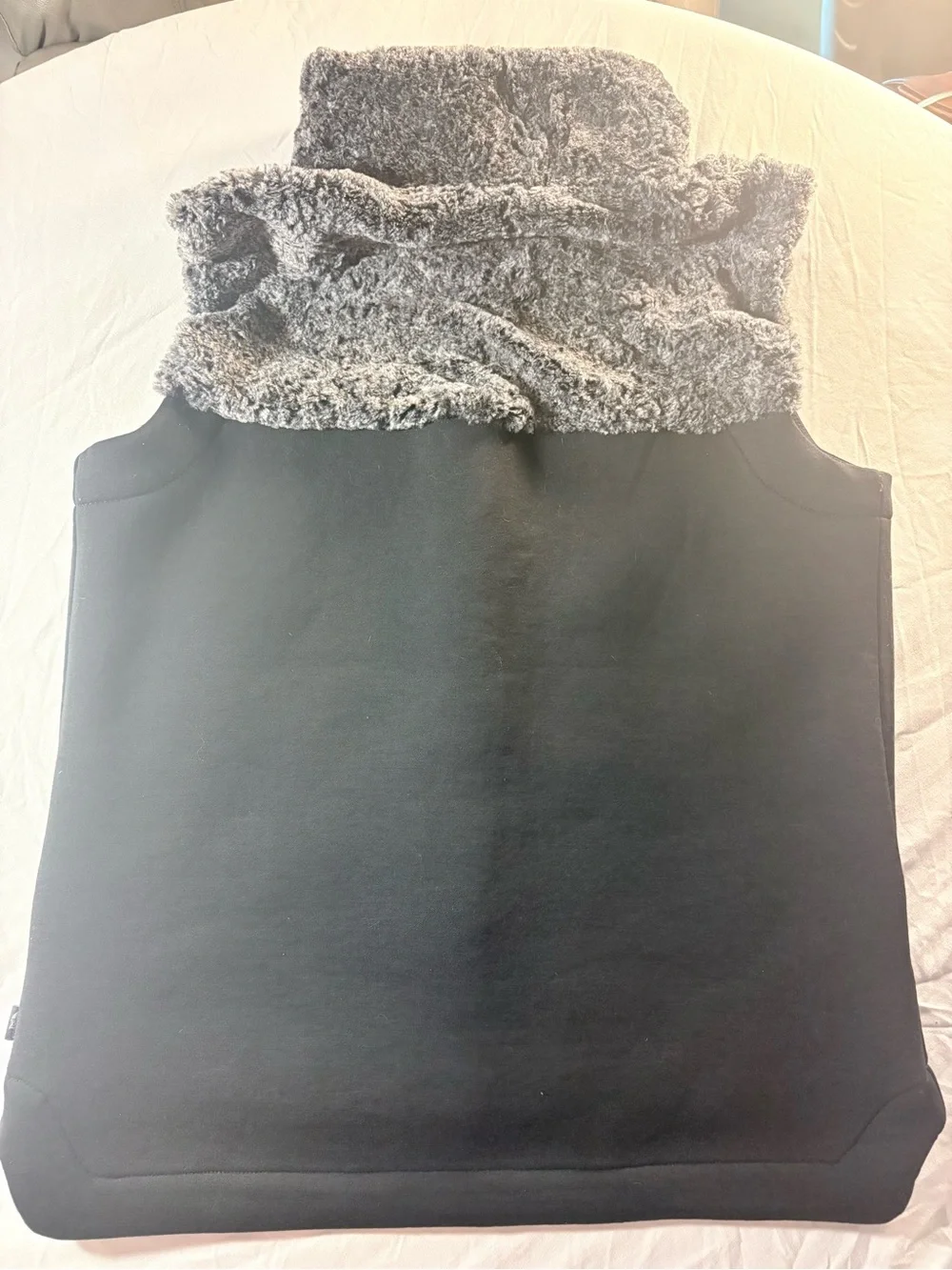 The North Face Black Vest with Gray Faux-Fur Collar